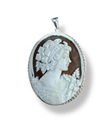 Pendentif Mandile 1922 Femme Cammei  in Argent Conchiglia 2MCICM194.2